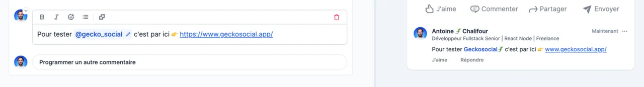 Commentaires Geckosocial
