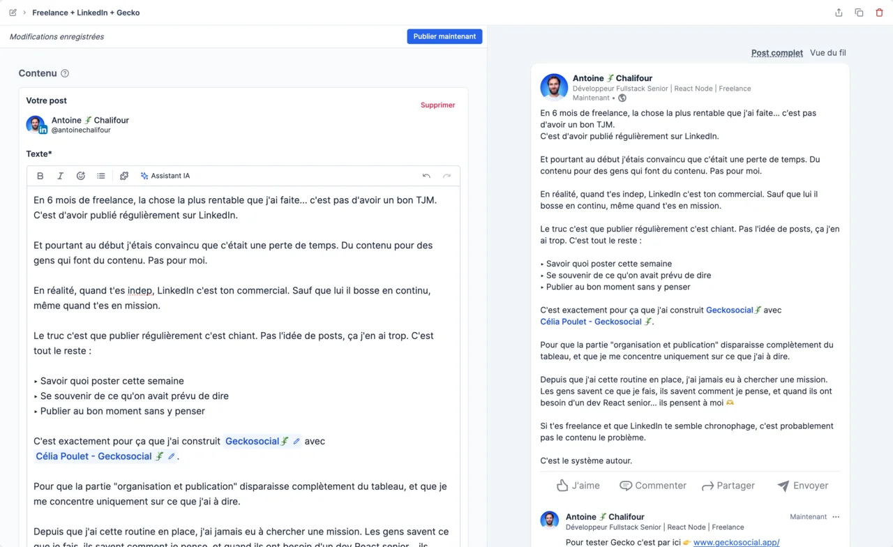 Interface Geckosocial